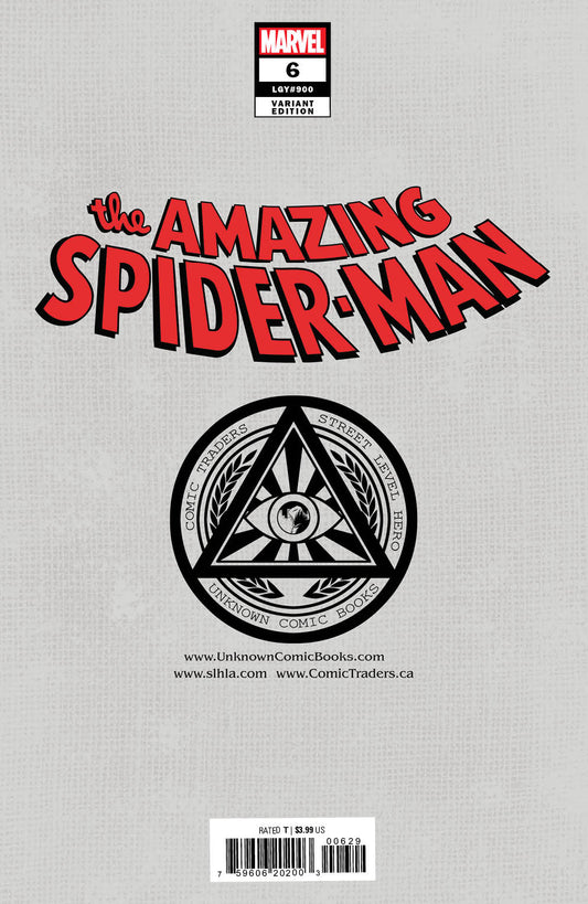 Amazing Spider-Man #6 Unknown Comics R1C0 Exclusive Virgin Var (07/27/2022)