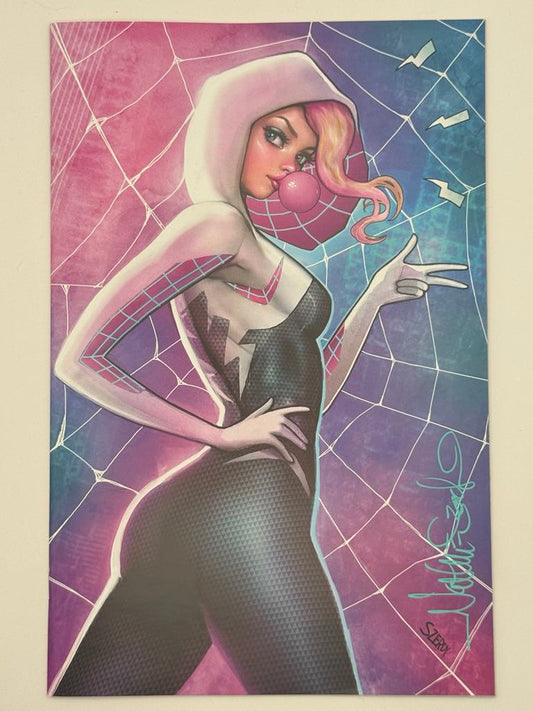 [SIGNED W/ COA] SPIDER-GWEN: THE GHOST-SPIDER #1 UNKNOWN COMICS NATHAN SZERDY EXCLUSIVE VIRGIN VAR [IN STOCK]