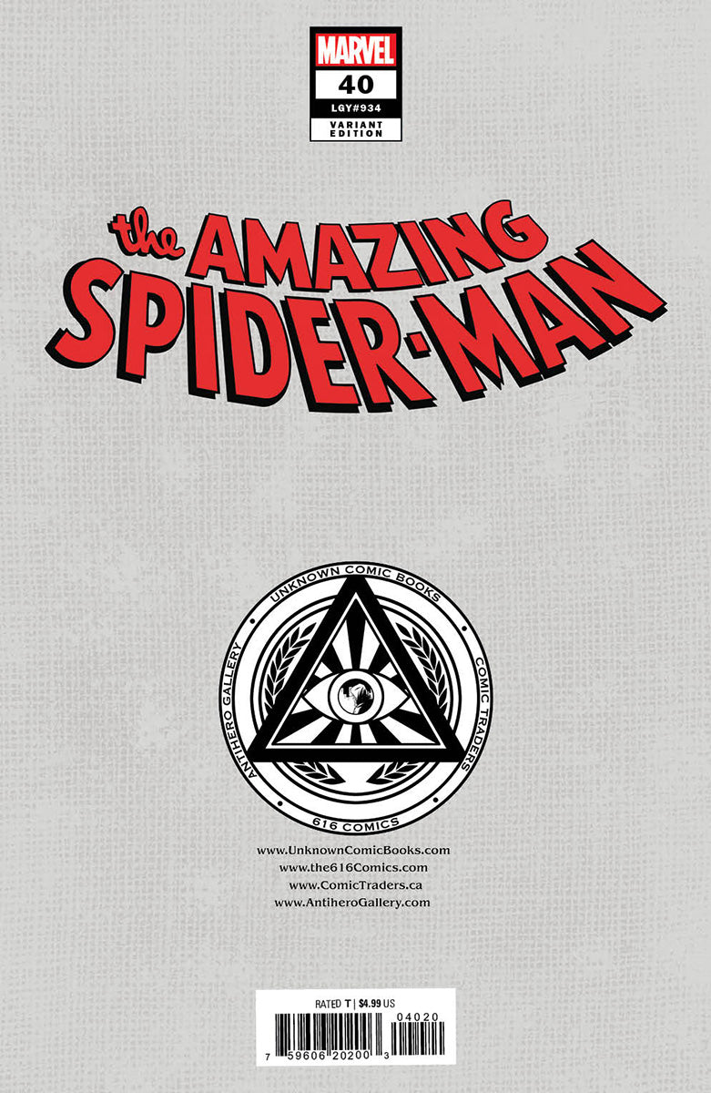 [SIGNED W/ COA] AMAZING SPIDER-MAN #40 [GW] UNKNOWN COMICS NATHAN SZERDY EXCLUSIVE VIRGIN VAR [IN STOCK]