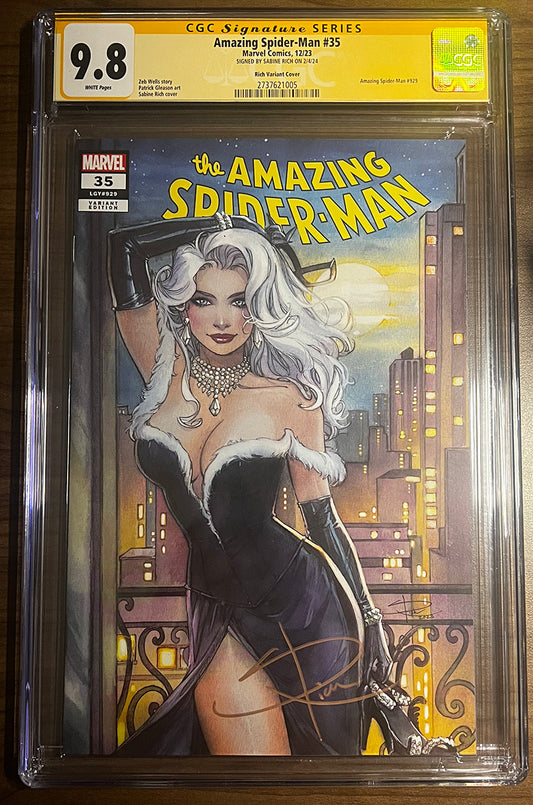 CGC 9.8 YELLOW LABEL AMAZING SPIDER-MAN #35 UNKNOWN COMICS SIGNED BY SABINE RICH (IN STOCK)