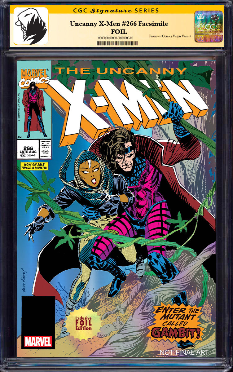 [SIGNED BY CHRIS POTTER]  ✨ [FOIL] UNCANNY X-MEN #266 UNKNOWN COMICS EXCLUSIVE FACSIMILE EDITION [CGC 9.6+ YELLOW LABEL] VAR (03/26/2025)