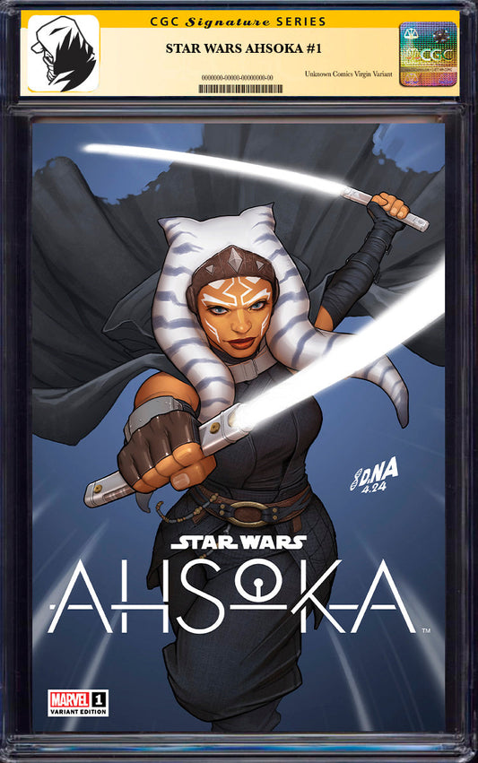 [SIGNED BY DAVID NAKAYAMA] STAR WARS: AHSOKA #1 UNKNOWN COMICS DAVID NAKAYAMA VAR [CGC 9.6+ YELLOW LABEL] (01/29/2025)