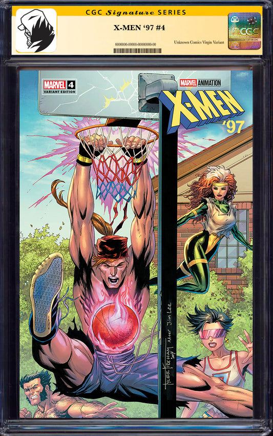 [QUAD SIGNED] [DODD / ZANN / LOCASCIO / COURT] X-MEN '97 #4 UNKNOWN COMICS TYLER KIRKHAM EXCLUSIVE VAR [CGC 9.6+ YELLOW LABEL] (11/27/2024)