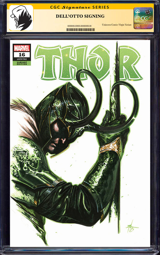 [SIGNED CGC 9.6+ YELLOW LABEL] Thor #16 Unknown Comics Gabirele Dell_Otto Exclusive Var [08-25]