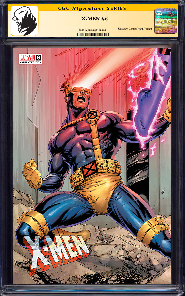 [SIGNED CGC] X-MEN #6 UNKNOWN COMICS TYLER KIRKHAM CONNECTING COVER EXCLUSIVE 9.6+ YELLOW LABEL (06/2025)