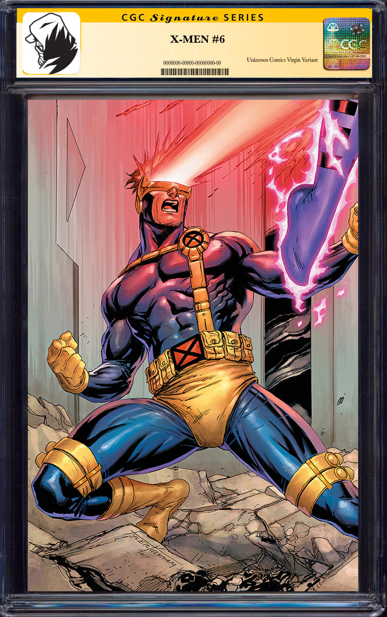 [SIGNED CGC] X-MEN #6 UNKNOWN COMICS TYLER KIRKHAM CONNECTING COVER EXCLUSIVE 9.6+ YELLOW LABEL (06/2025)