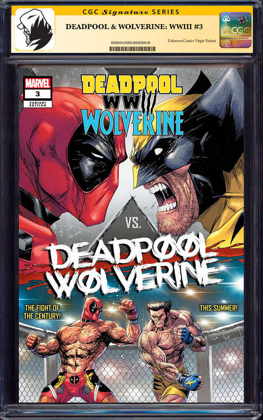 [SIGNED BY TYLER KIRKHAM] DEADPOOL & WOLVERINE: WWIII #3 UNKNOWN COMICS TYLER KIRKHAM VAR [CGC 9.6+ YELLOW LABEL] (01/29/2025)