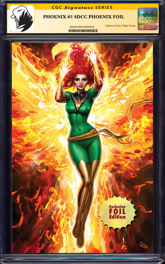 [SIGNED BY CATHERINE DISHER] ✨[FOIL] PHOENIX #1 UNKNOWN COMICS NATHAN SZERDY VIRGIN EXCLUSIVE SDCC 2024 VAR [CGC 9.6+ YELLOW LABEL] (03/26/2025)