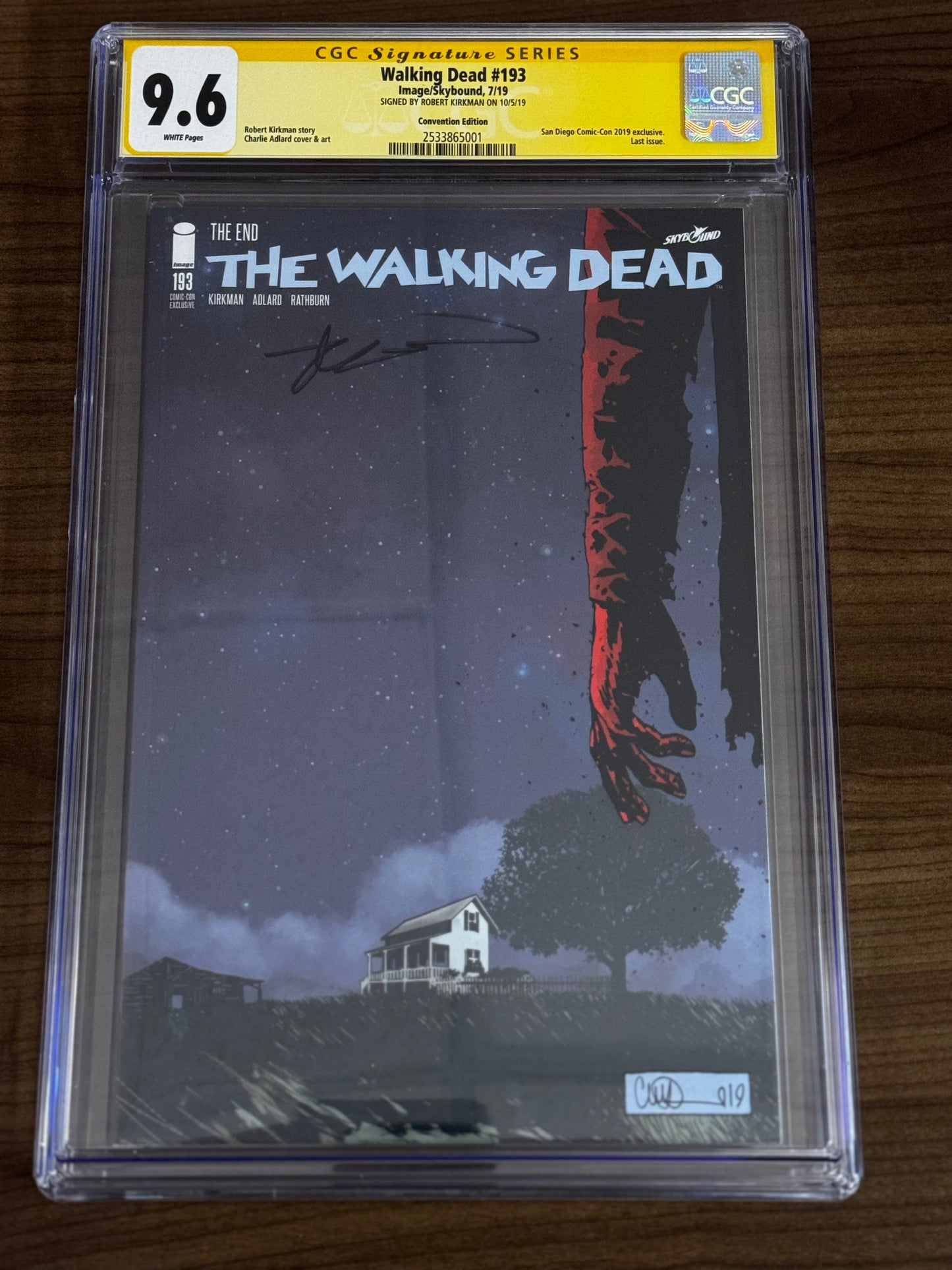 WALKING DEAD #193 SIGNED BY ROBERT KIRKMAN SDCC 2019 EXCLUSIVE VAR CGC 9.6 SS YELLOW LABEL [IN STOCK]