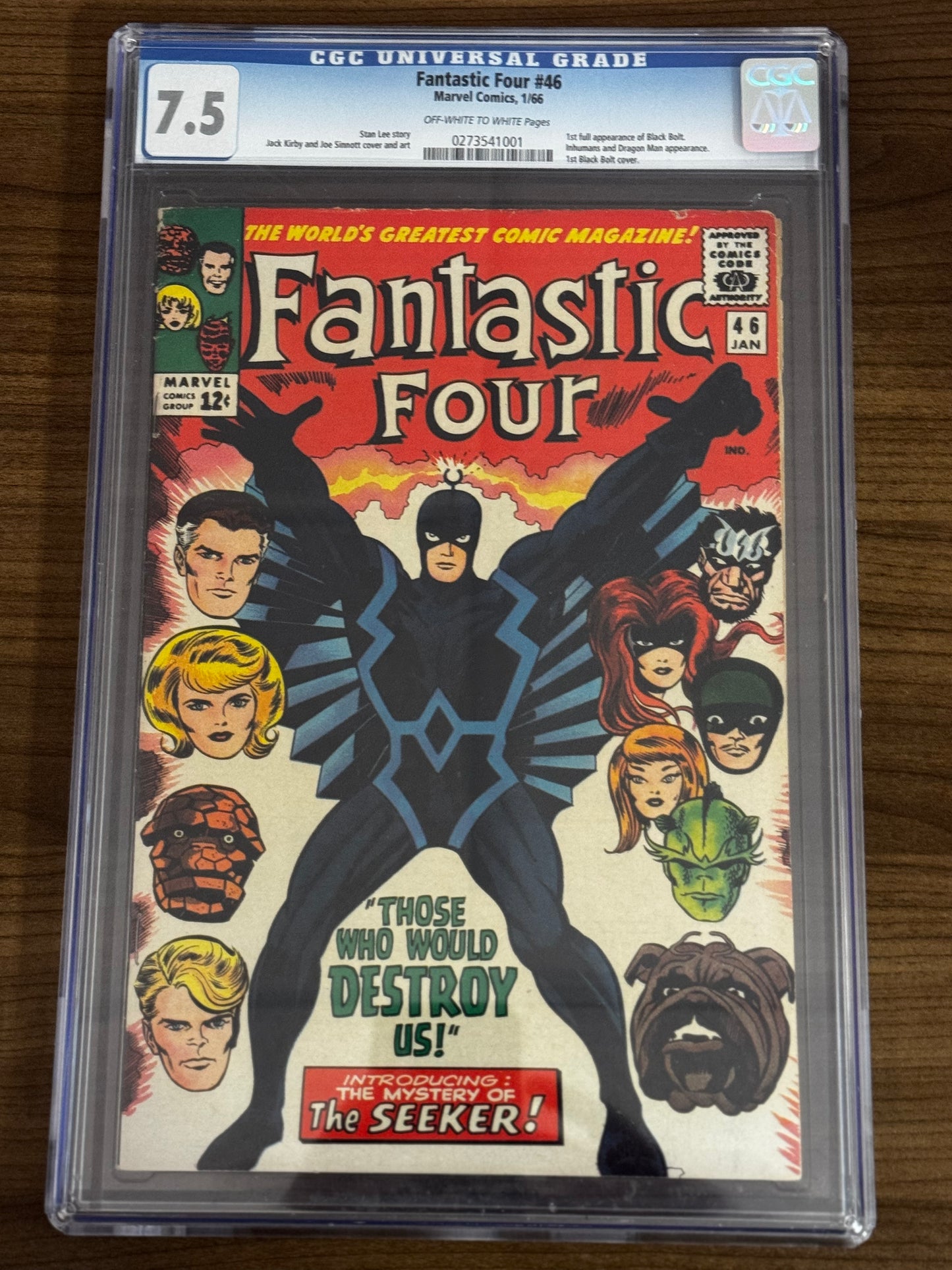 FANTASTIC FOUR #46 1ST FULL APPEARANCE OF BLACK BOLT CGC 7.5 BLUE LABEL [IN STOCK]