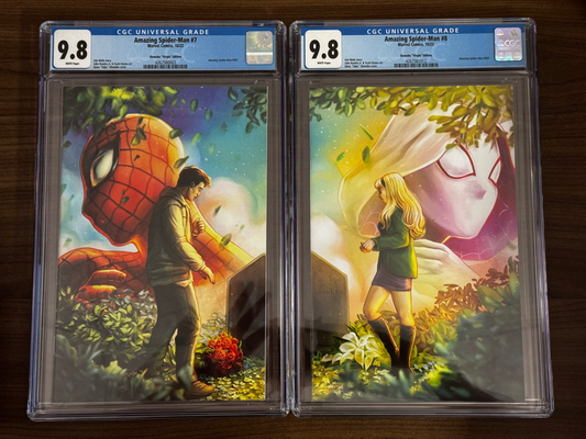 AMAZING SPIDER-MAN #7 & #8 CONNECTING EDGE EXCLUSIVE VIRGIN VAR CGC 9.8 BLUE LABEL [IN STOCK]