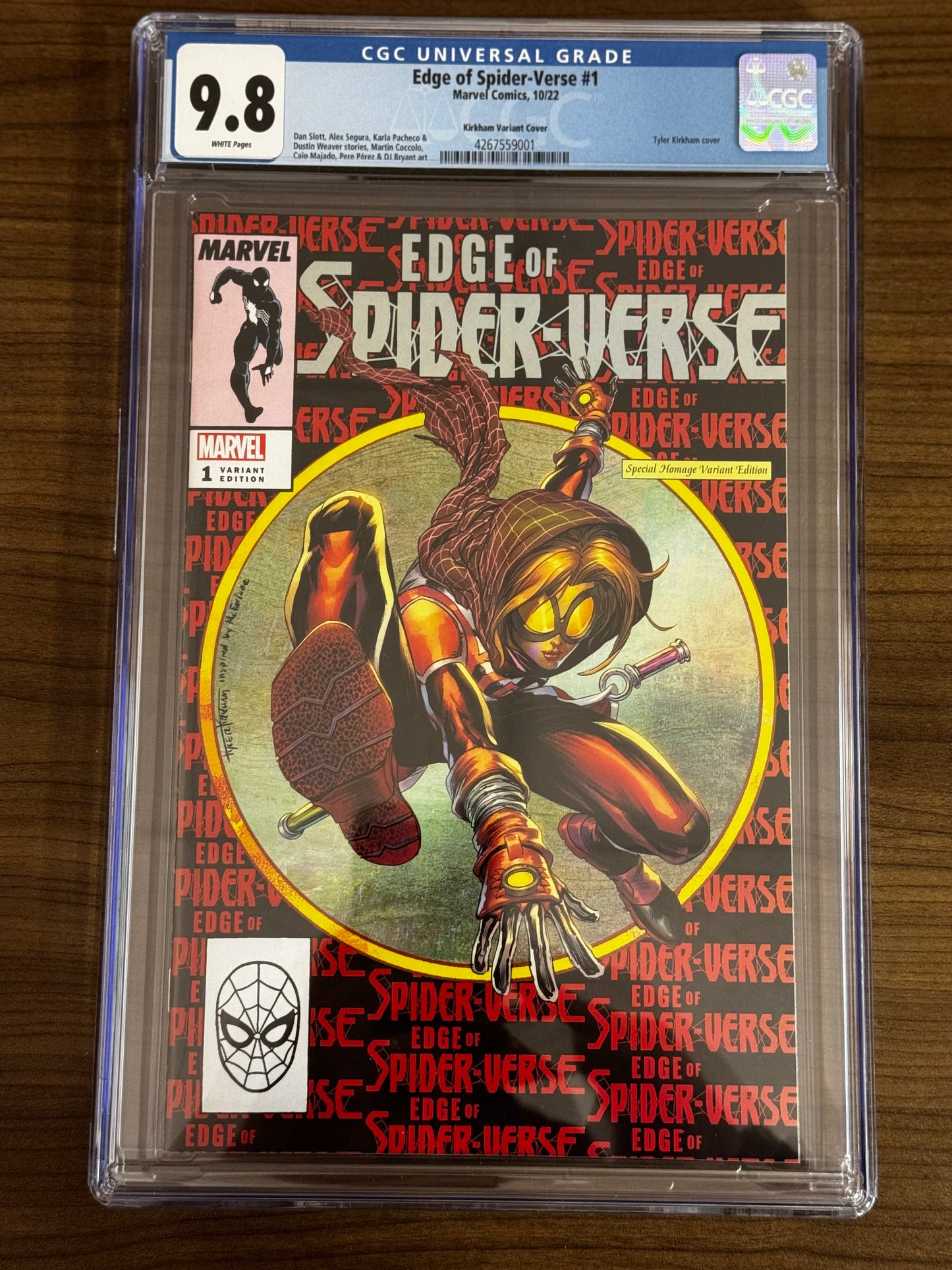 EDGE OF SPIDER-VERSE #1 TYLER KIRKHAM UNKNOWN COMICS EXCLUSIVE VAR CGC 9.8 BLUE LABEL [IN STOCK]
