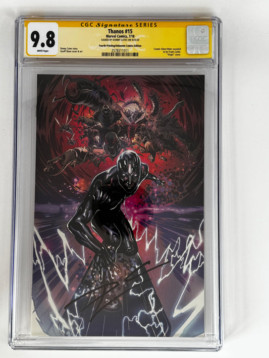 THANOS #15 4TH PTG UNKNOWN COMICS VIRGIN VAR SIGNED BY DONNY CATES CGC 9.8 SS YELLOW Label [IN STOCK]