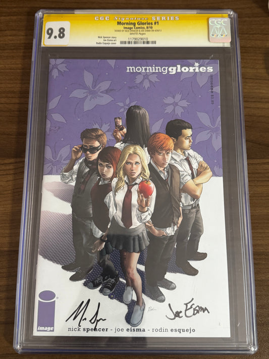 Morning Glories #1  [DOUBLE SIGNED] NICK SPENCER & JOE EISMA CGC 9.8 YELLOW LABEL [IN STOCK]