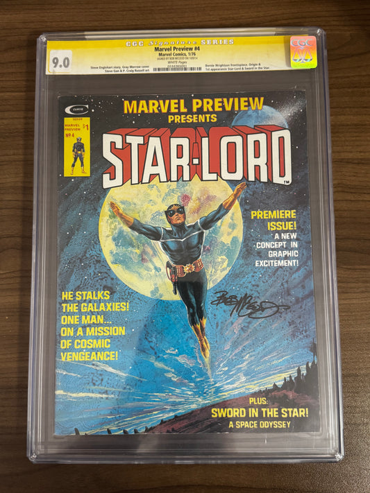 MARVEL PREVIEW #1 STAR-LORD 1976  [SIGNED] BOB MCLEOD CGC 9.0 YELLOW LABEL [IN STOCK]