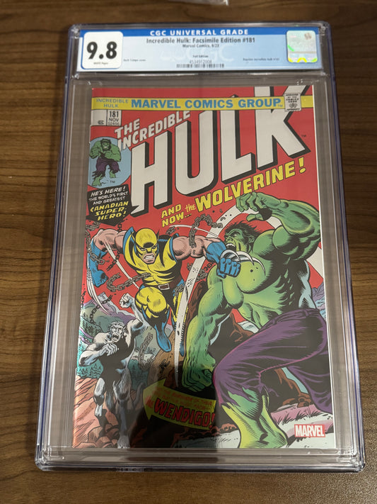 INCREDIBLE HULK #181 FACSIMILE [FOIL] 2023 CGC 9.8 BLUE LABEL [IN STOCK]