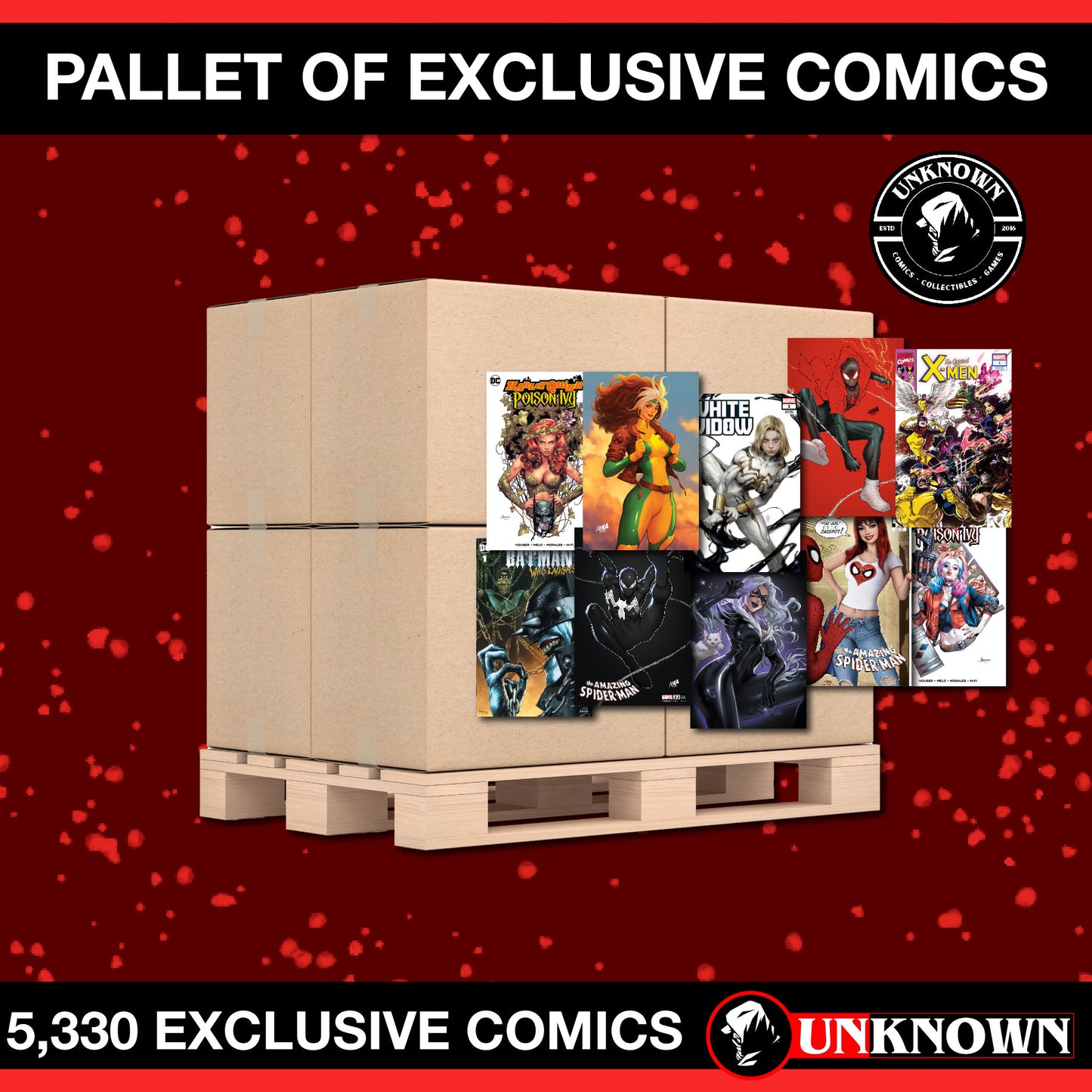 PALLET OF EXCLUSIVE COMIC BOOKS (5,330 EXCLUSIVE COMICS)