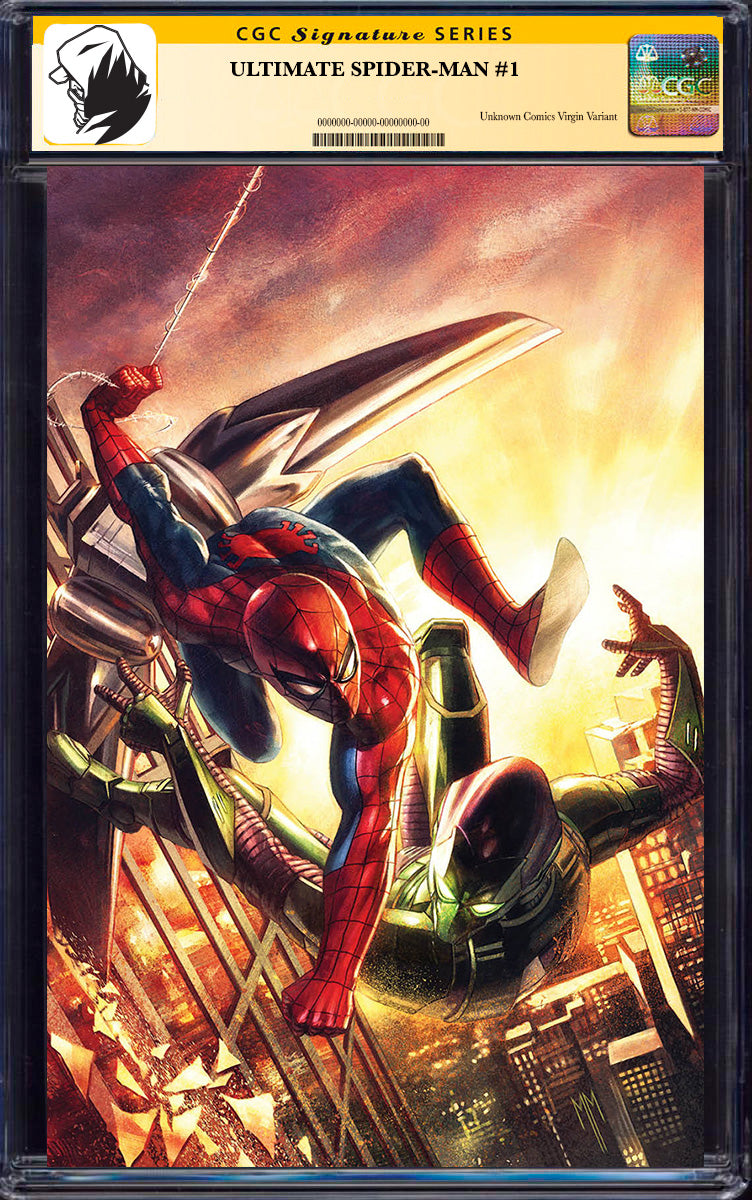 [SIGNED BY JONATHAN HICKMAN] ULTIMATE SPIDER-MAN #1 UNKNOWN COMICS MARCO MASTRAZZO EXCLUSIVE VIRGIN VAR [CGC 9.6+ YELLOW LABLE] (03/26/2025)