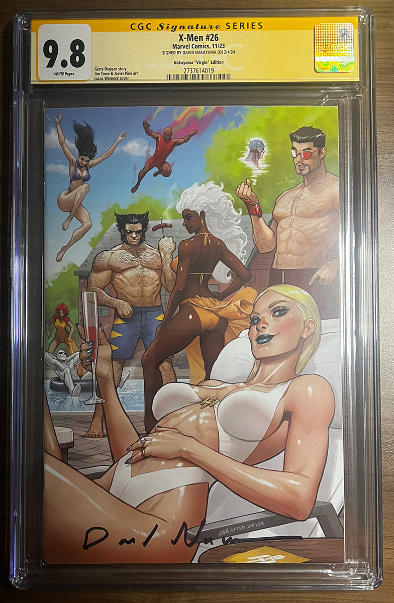 CGC 9.8 YELLOW LABEL X-MEN #26 UNKNOWN COMICS VIRGIN SIGNED BY DAVID NAKAYAMA (IN STOCK))