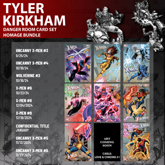 (01/29/2025) [9 PACK] DANGER ROOM CARD SET HOMAGE CONNECTING COVERS EXCLUSIVE TRADE BUNDLE TYLER KIRKHAM VAR