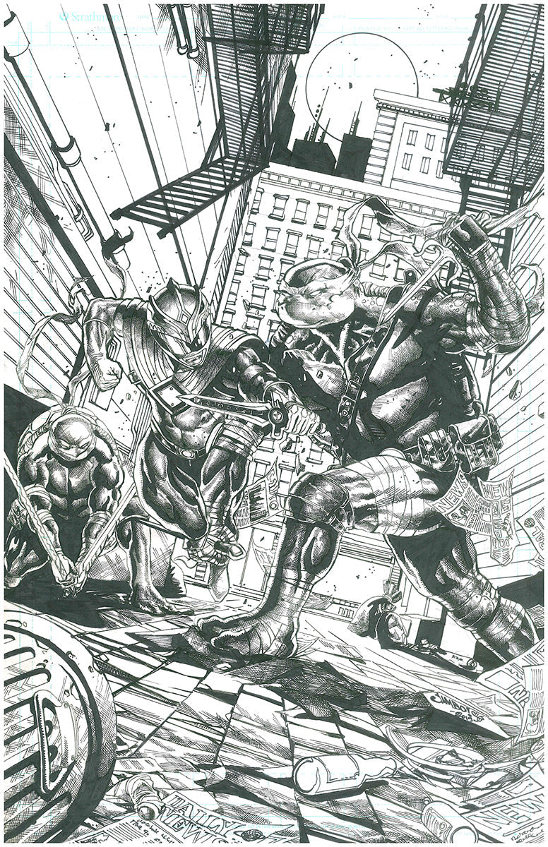 POWER RANGERS TEENAGE MUTANT NINJA TURTLES #1 by Jimbo Salgado [ORIGINAL ART]