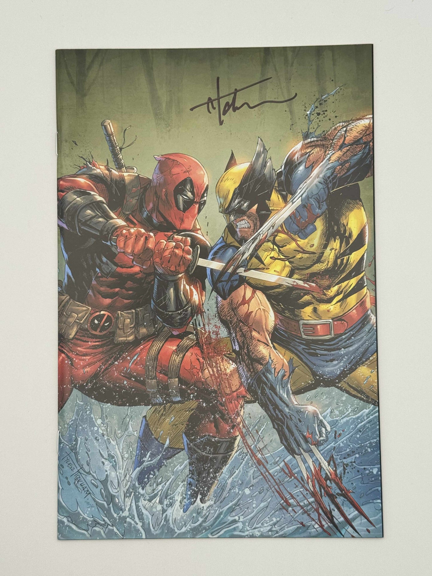 [SIGNED W/ COA] DEADPOOL & WOLVERINE: WWIII #2 UNKNOWN COMICS TYLER KIRKHAM EXCLUSIVE VIRGIN VAR (11/27/2024)