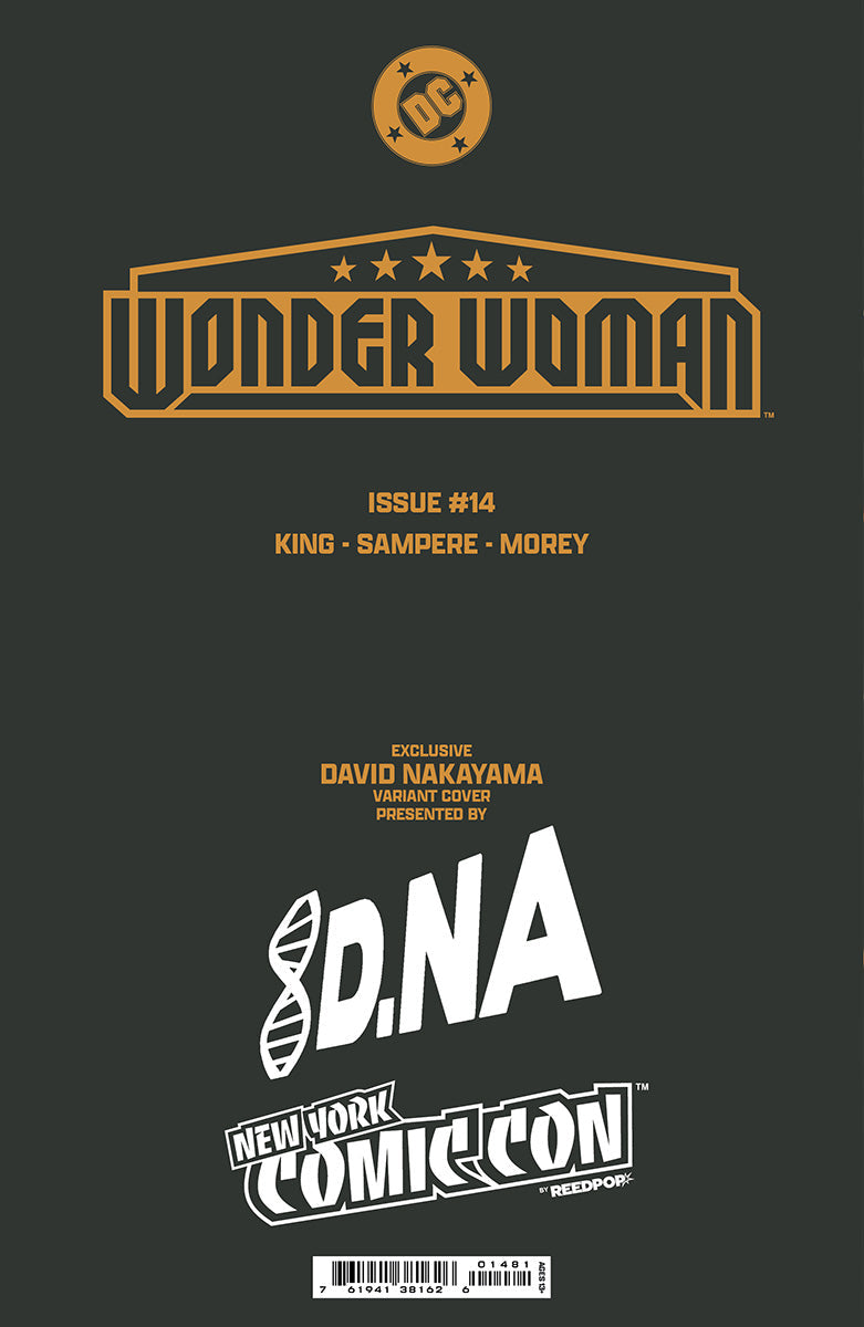 [SIGNED W/ COA] [FOIL] WONDER WOMAN #14 DAVID NAKAYAMA NYCC BLACK & GOLD EXCLUSIVE VIRGIN VAR [IN STOCK]