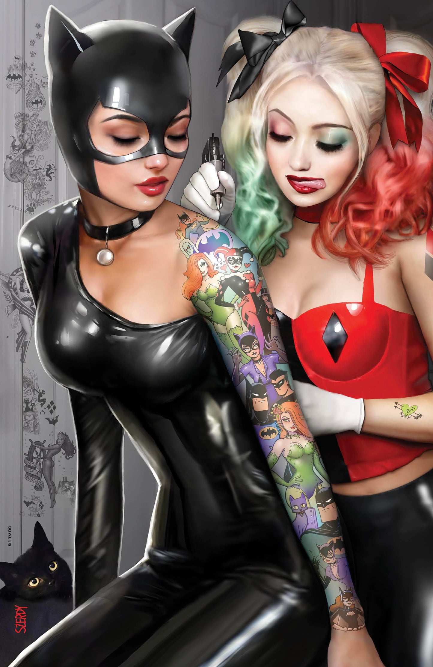 [SIGNED W/ COA] [FOIL] HARLEY QUINN #31 NATHAN SZERDY (616) EXCLUSIVE CATWOMAN TATTOO FOIL VIRGIN VAR (08/16/2023)