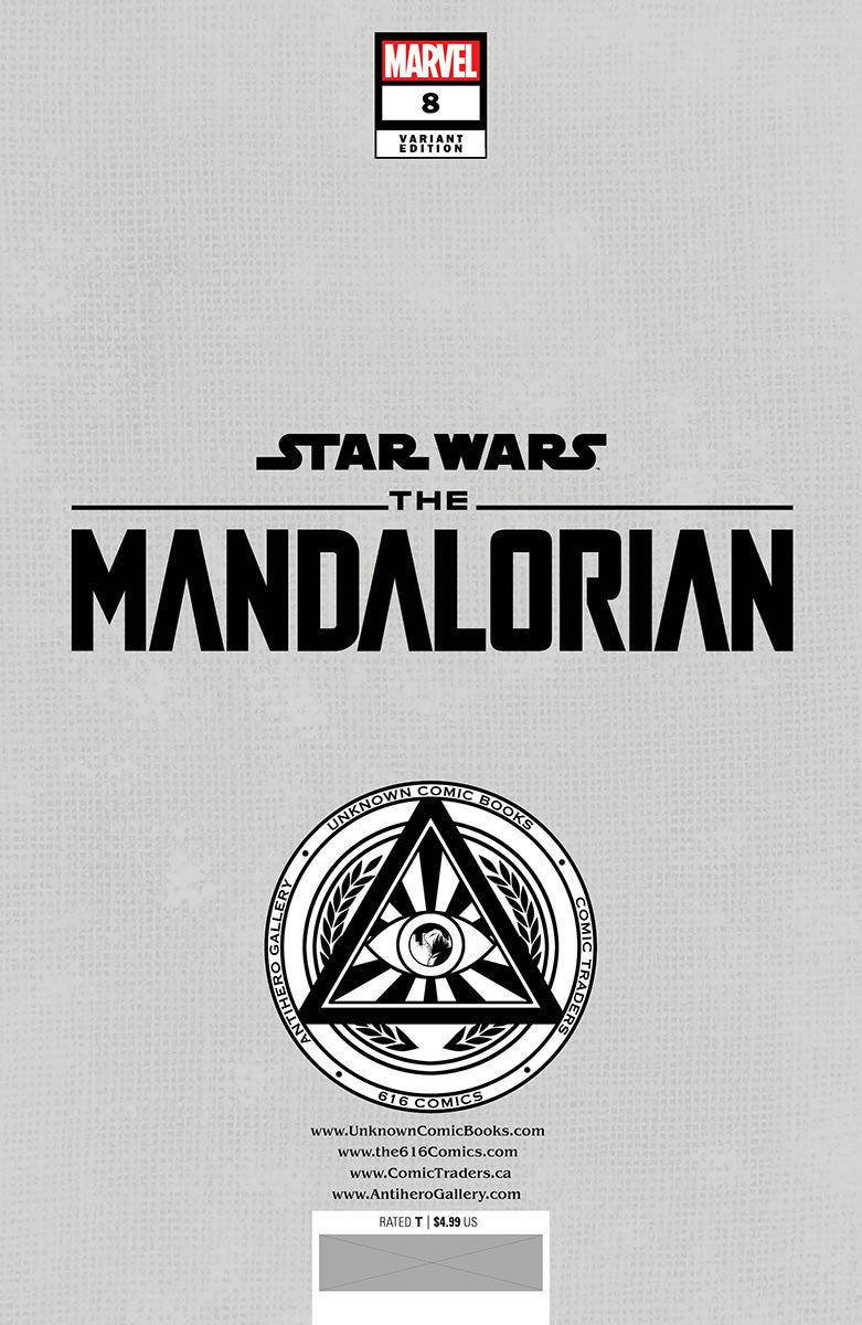 SIGNED W/ COA STAR WARS: THE MANDALORIAN #8 UNKNOWN COMICS TYLER KIRKHAM EXCLUSIVE VIRGIN VAR (11/29/2023)